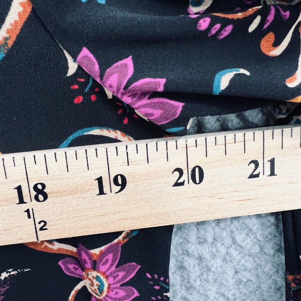 Elie Tahari Shirt Womens Medium Black Floral Long‎ Sleeve Stretch Blouse Top - Picture 8 of 10